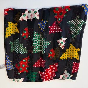 Elaine Gold 100% Silk Christmas Tree 20" Square Scarf